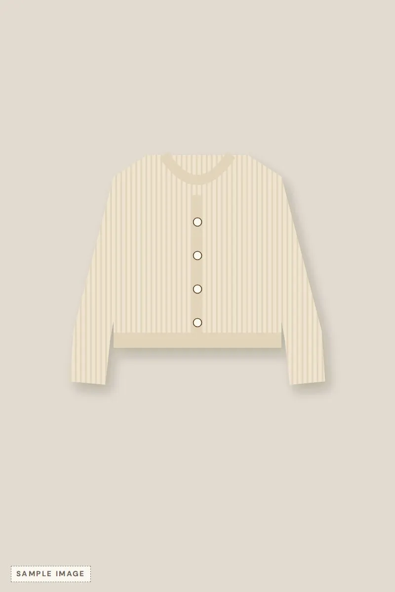 Cream cropped cardigan with pearl buttons