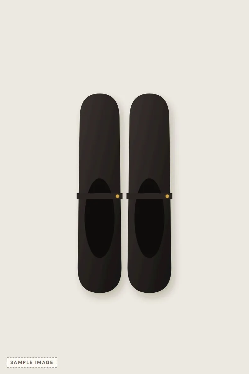 Pair of black leather Mary Jane flats