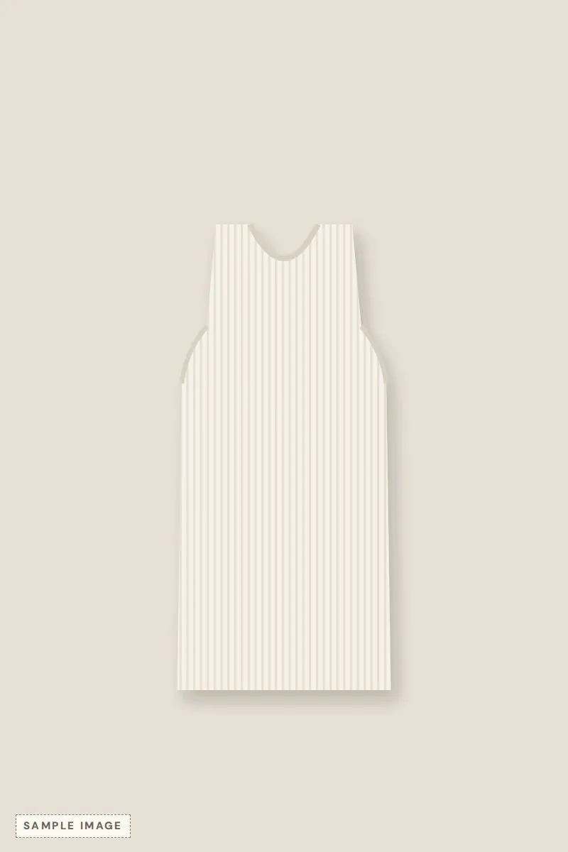 White ribbed cotton tank top on a plain background