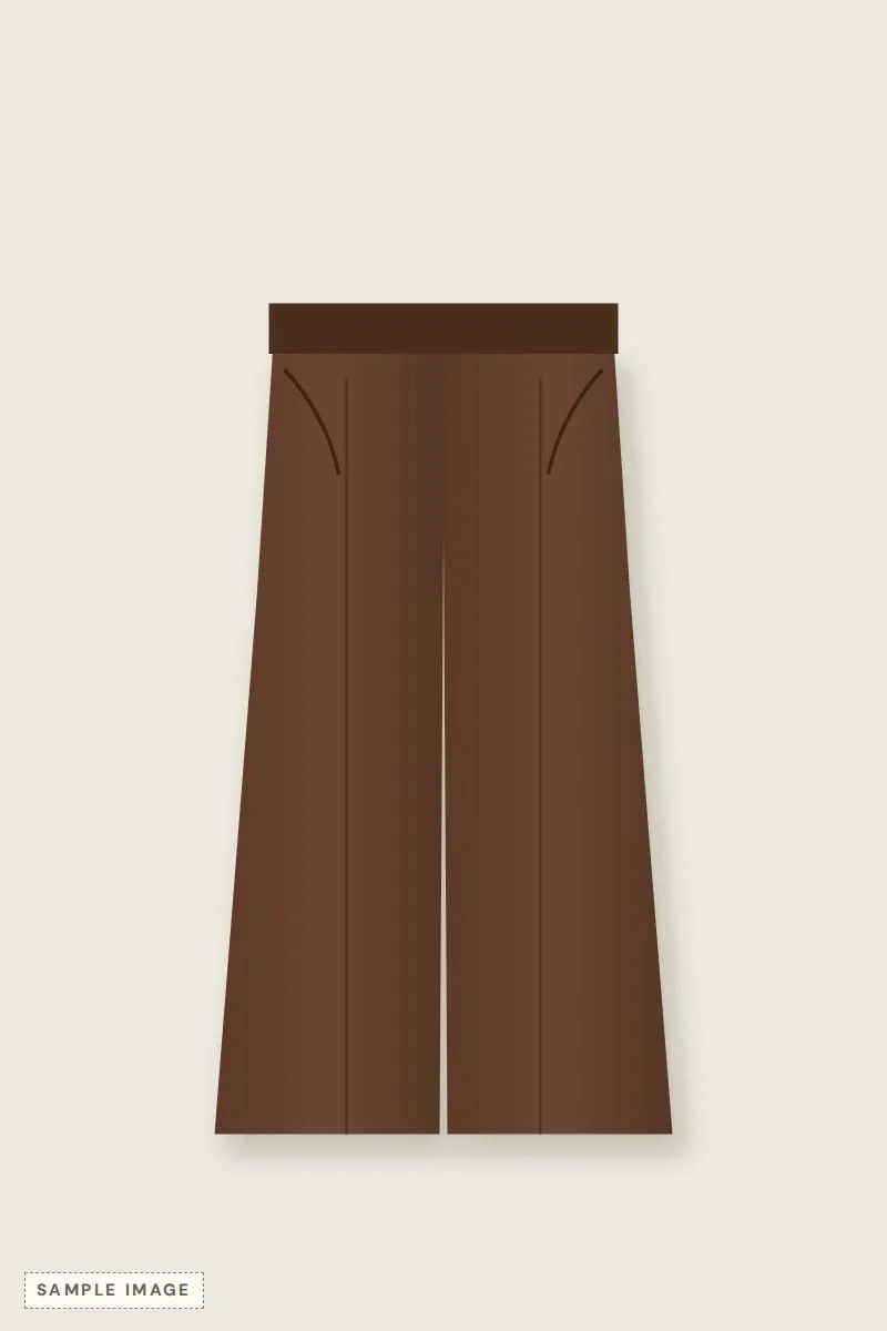 Chocolate brown high-waisted wide-leg trousers